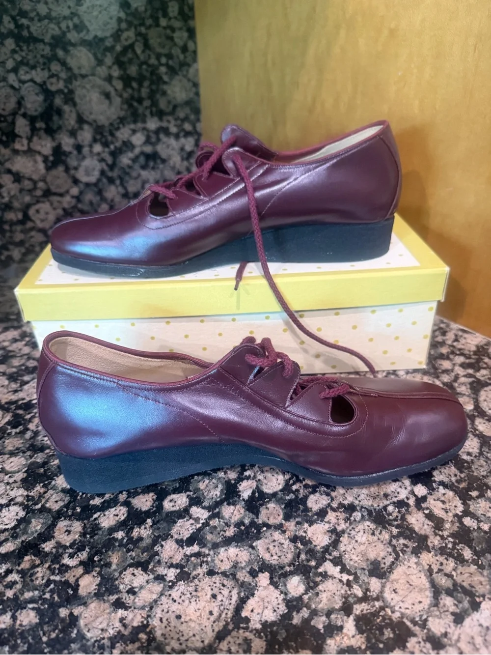 NIB Tree-Mark by Drew Women's Lace-Up Vintage Style Ankle Booties in Wine